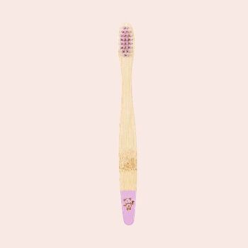 Brosse à dents pour enfants en bambou - violet 1