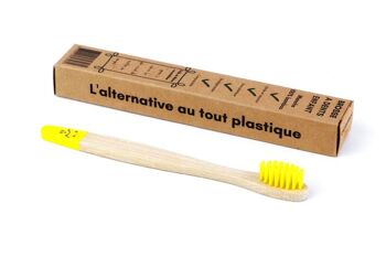 Brosse à dents pour enfants en bambou - jaune 6