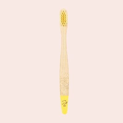 Cepillo de dientes infantil de bambú - amarillo