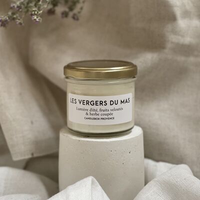 Les vergers du mas | pot en verre 200g | bougie végétale