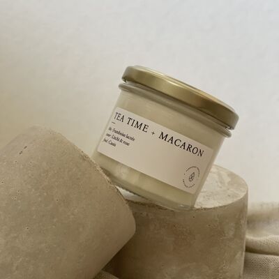Tea time + macaroon | 200g glass jar | vegetable candle