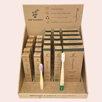 Installation of bamboo toothbrushes