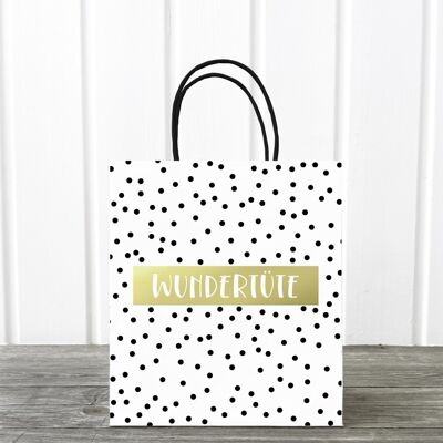 Gift bag: surprise bag, black and white, M