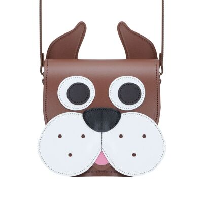 Buster Dog - Bolso barril de cuero hecho a mano con animales