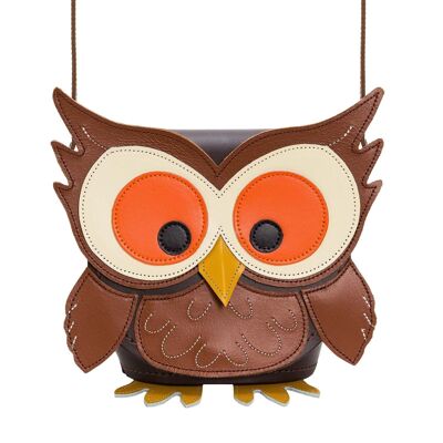 Hoot Owl - Borsa a botte di animali in pelle fatta a mano