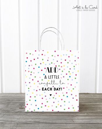 Sac cadeau : confettis