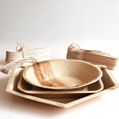 Palm Leaf Banquet Set | 25 Pcs x 3 Courses