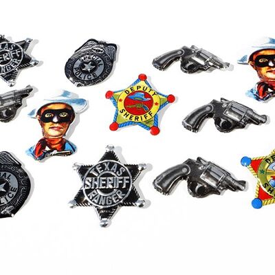 Badges Wild West display de 12 Made in Japan