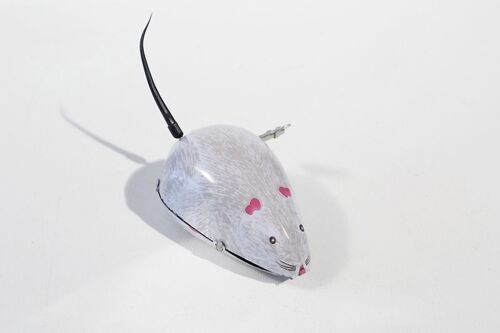 Maus mit Wackelschwanz, grau, Made in China