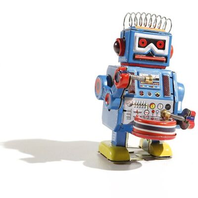 Robot drummer, small blue, 9.5cm Made in China