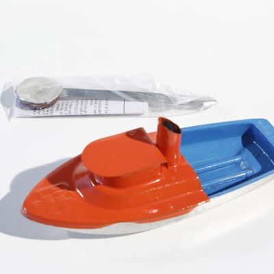 Pop pop boat with hut "Hut Boat", mixed colors, Made in India
