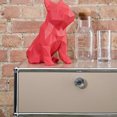 French Bulldog Geometric Sculpture - FRANK in Red - Not Gift Wrapped