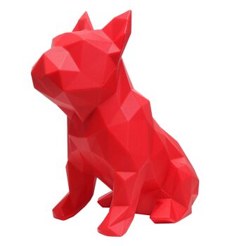 Sculpture géométrique de bouledogue français - FRANK en rouge - non emballé dans un emballage cadeau 7