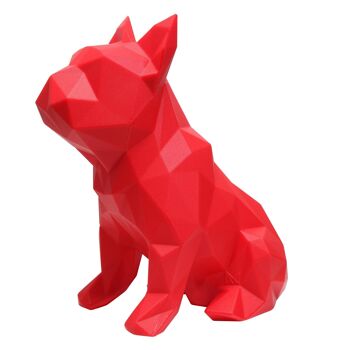 Sculpture géométrique de bouledogue français - FRANK en rouge - non emballé dans un emballage cadeau 8