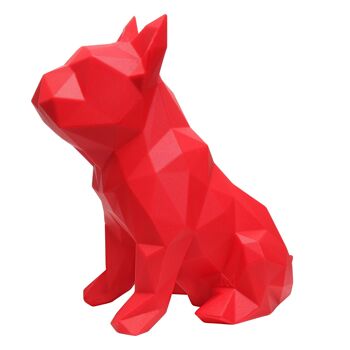 Sculpture géométrique de bouledogue français - FRANK en rouge - non emballé dans un emballage cadeau 9