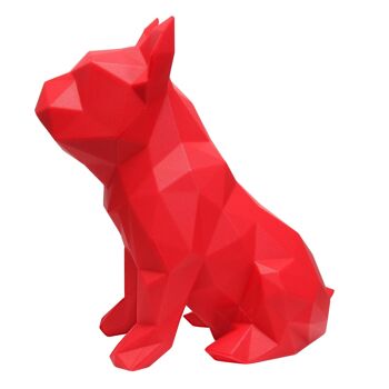 Sculpture géométrique de bouledogue français - FRANK en rouge - non emballé dans un emballage cadeau 10