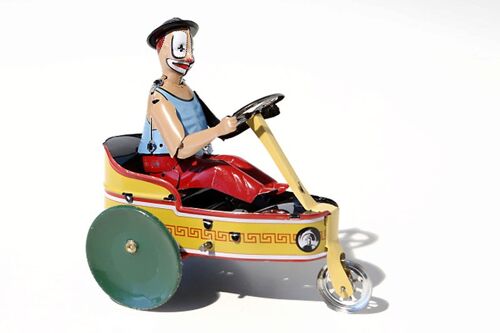 Betrunkener Clown, Made in Spain 14cm mit Federwerk 1934