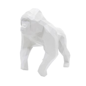 Sculpture géométrique de gorille - Gus en blanc - Pas d'emballage cadeau 1