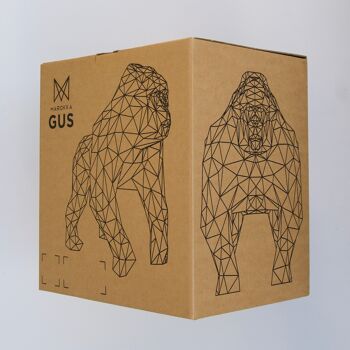 Sculpture géométrique de gorille - Gus en blanc - Pas d'emballage cadeau 2