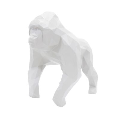 Sculpture géométrique de gorille - Gus en blanc - Emballage cadeau