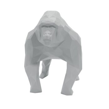 Sculpture géométrique de gorille - Gus en gris clair - emballage cadeau 5