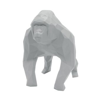 Sculpture géométrique de gorille - Gus en gris clair - emballage cadeau 6