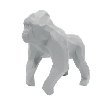 Sculpture géométrique de gorille - Gus en gris clair - emballage cadeau 9