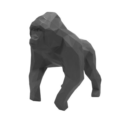 Gorilla Geometrische Skulptur Graphit - Gus in Schwarz - Geschenkverpackt