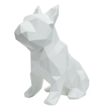 Sculpture géométrique de bouledogue français - Frank en blanc - non emballé dans un emballage cadeau 7