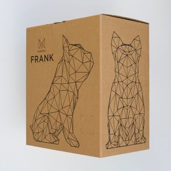Sculpture géométrique de bouledogue français - Frank en gris clair - non emballé dans un emballage cadeau 3