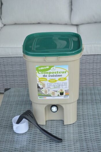 KIT composteur de cuisine Ecovi® Couvercle Vert Bokashi  - zéro déchets - zero waste - jardin urbain 4