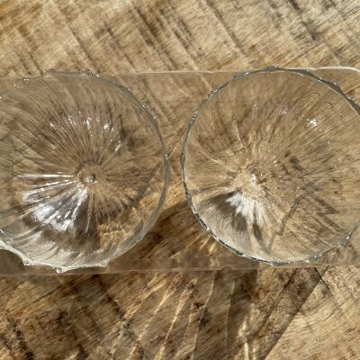 Floating Tea Light Holders - Set of 2 - Transparent - Glass
