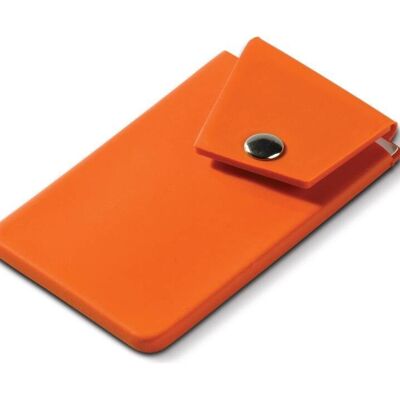 Tarjetero smartphone con pulsador - Naranja