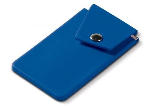Kaarthouder smartphone met drukknoop - Blauw