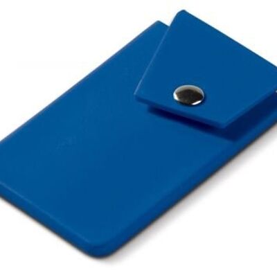 Tarjetero smartphone con pulsador - Azul