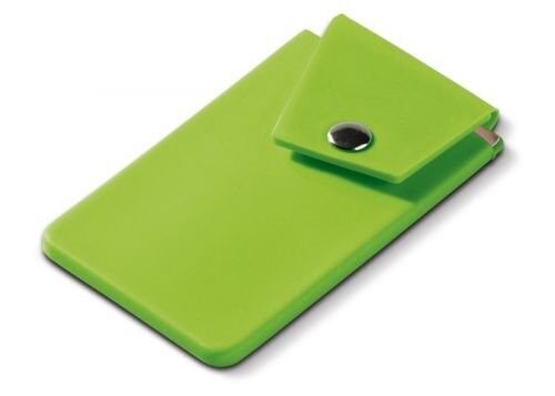 Kaarthouder smartphone met drukknoop - Groen