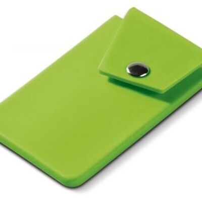 Tarjetero smartphone con pulsador - Verde