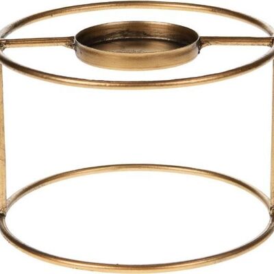 Tealight holder - Metal - Gold - Ø15x10cm - Antique gold look