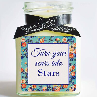"Turn your scars into Stars" Soy Candle - Sticker Only 5x5 cm