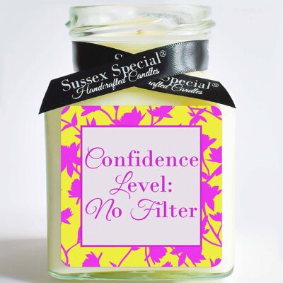 "Confidence Level: No Filter" Soy Candle - Sticker Only 5x5 cm