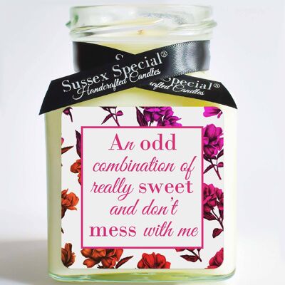 "An odd combination of really sweet and don’t mess with me" Soy Candle - Sticker Only 5x5 cm
