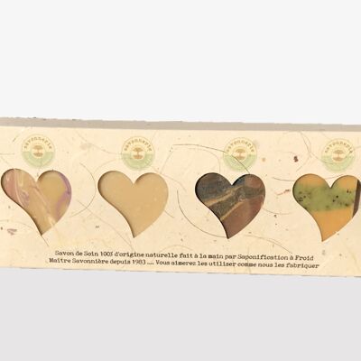 Gift box French natural soaps with a heart