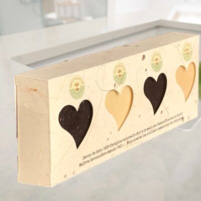 Caja de regalo de jabón de leche de burra con corazón