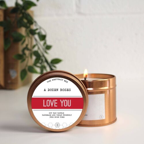 A Dozen Roses 'Love You' Scent Tin Candle