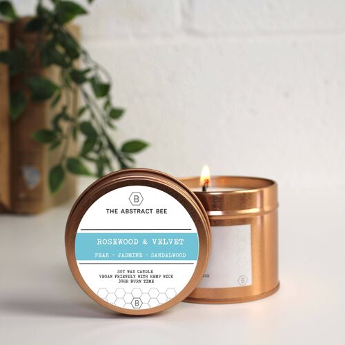 Rosewood and Velvet Scent Tin Candle