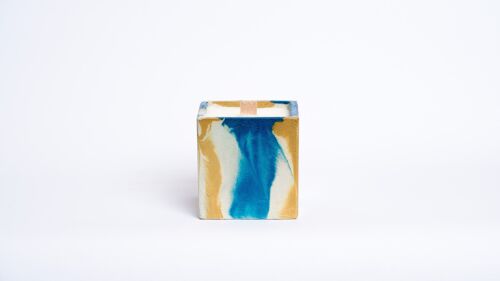 Bougie Parfumée - Béton Tie&Dye Bleu & Jaune