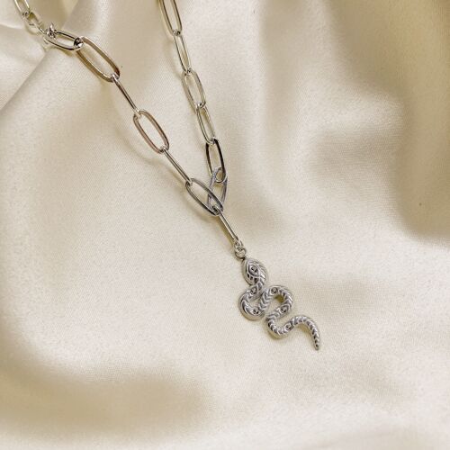 Lindie necklace ♥ snake shackle silver