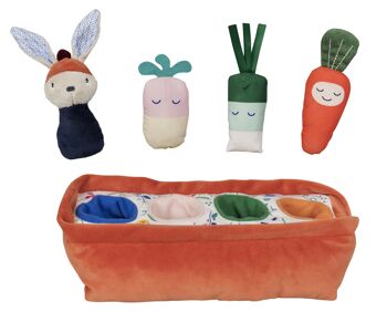 Early learning and handling toy: GABIN LAPIN's vegetable garden. 25 cm long, bell, rustling paper, Pouet ... 4