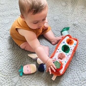 Early learning and handling toy: GABIN LAPIN's vegetable garden. 25 cm long, bell, rustling paper, Pouet ... 7