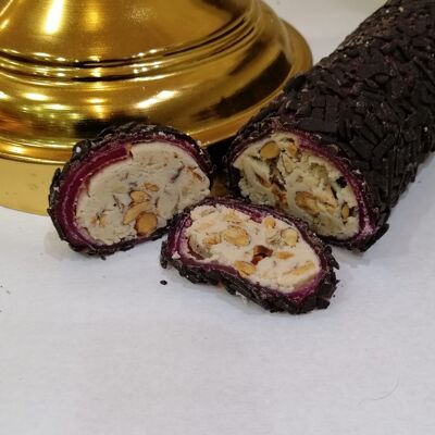 Black Mulberry Chocolate Roll Turkish Delight - 100 Gr